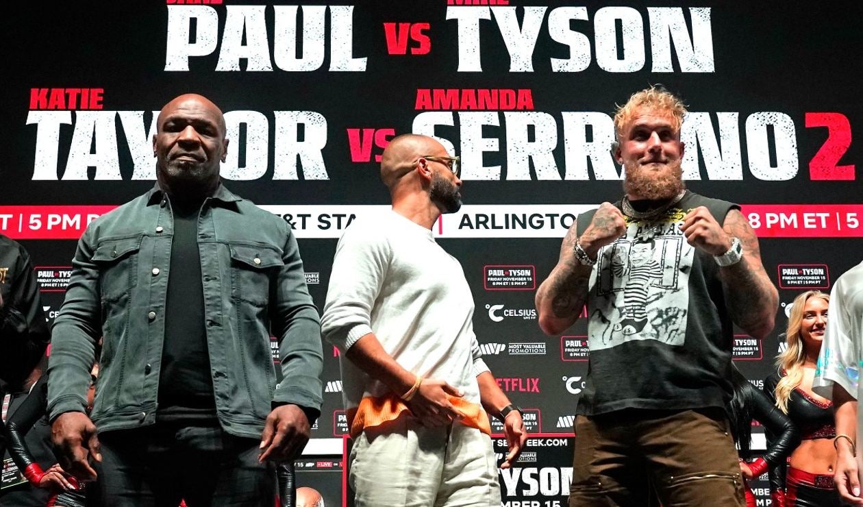Mike Tyson y Jake Paul, peleadores de boxeo