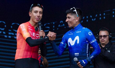 Nairo Quintana y Egan Bernal, ciclistas colombianos