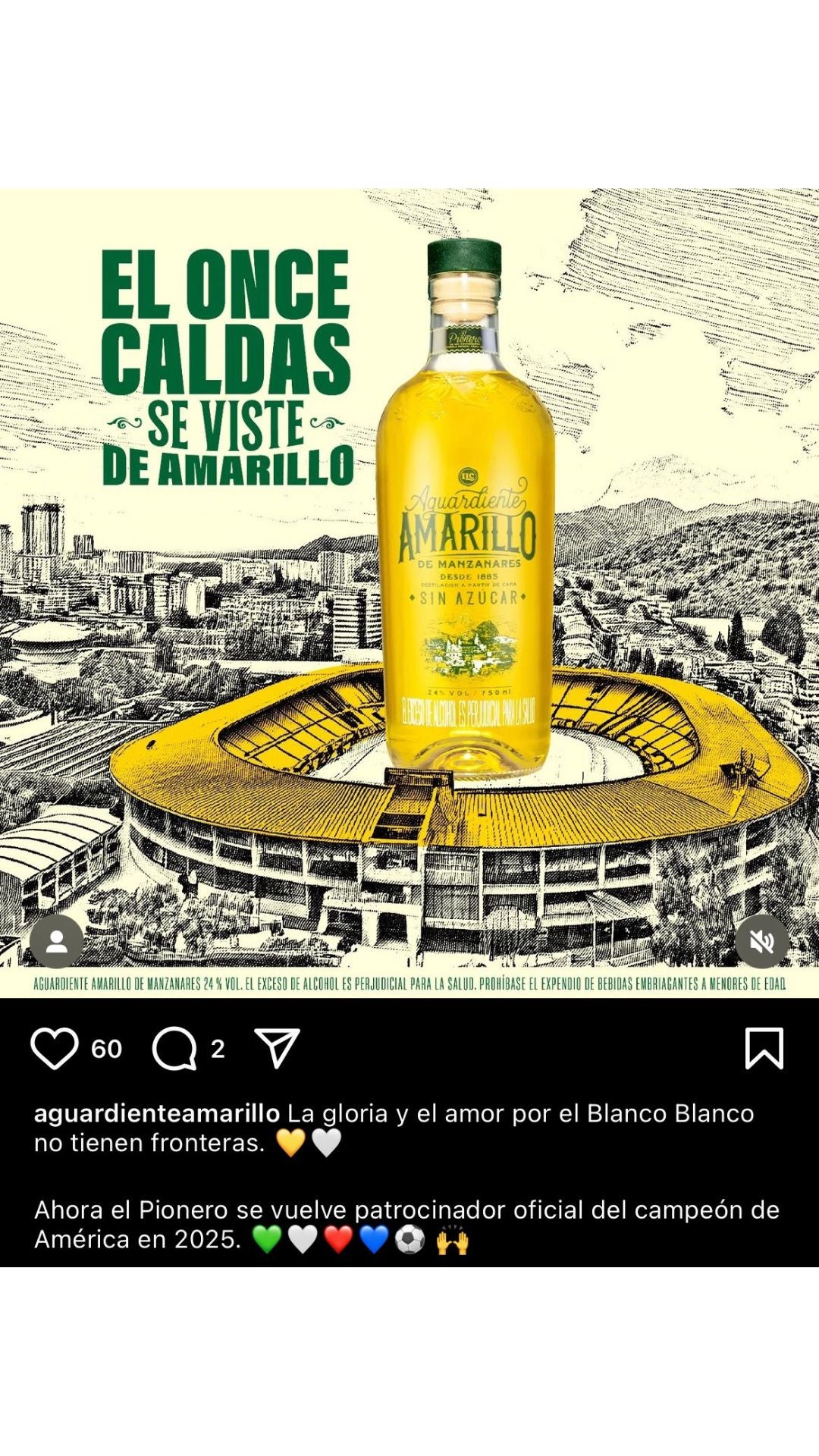 Aguardiente Amarillo - Once Caldas