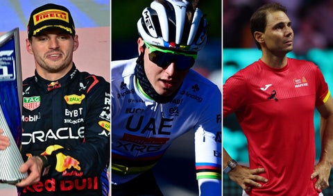 Max Verstappen, Tadej Pogacar y Rafael Nadal