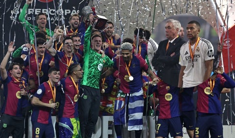 Barcelona venció a Real Madrid y es campeón de la Supercopa de España