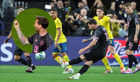 Celebración de Lionel Messi ante Club América