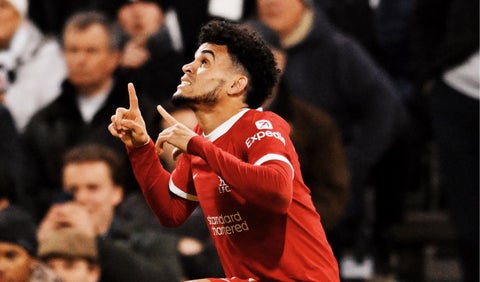 Luis Díaz celebrando con Liverpool