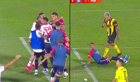 Pelea Peñarol vs Nacional