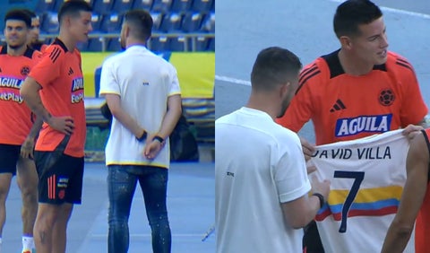 David Villa con selección Colombia