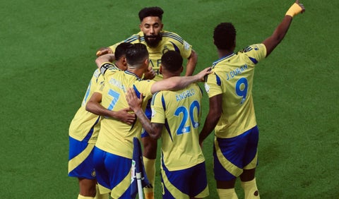 Jhon Jáder Durán y Cristiano Ronaldo celebran en Al Nassr