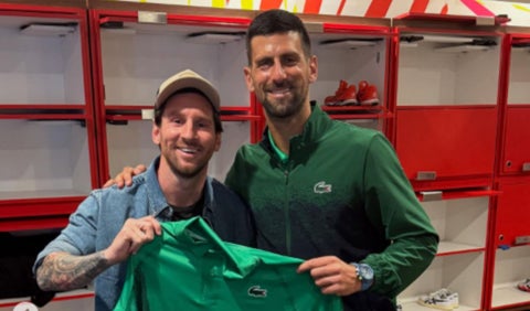 Lionel Messi estuvo presente en el partido de Djokovic en el Miami Open