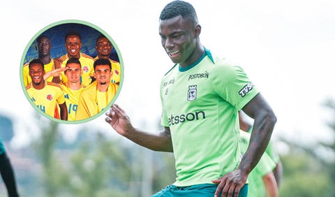 Celebración de Marino Hinestroza por su llamado a la Selección Colombia