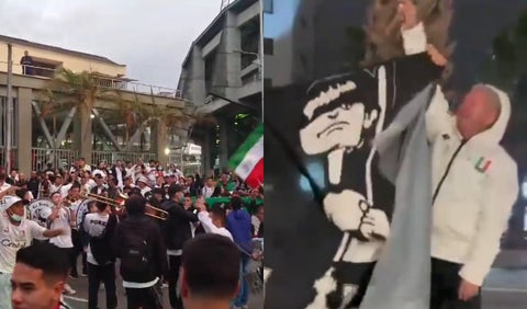 'Arriero' Herrera celebró con los hinchas de Once Caldas antes de la Sudamericana
