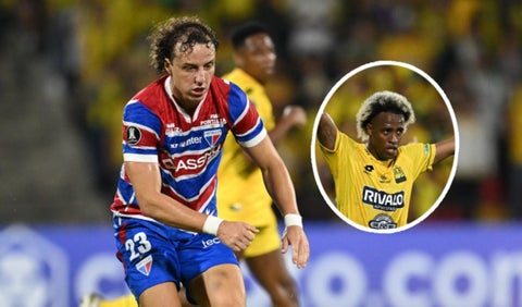 David Luiz y Kevin Londoño, futbolistas de Fortaleza y Bucaramanga, respectivamente
