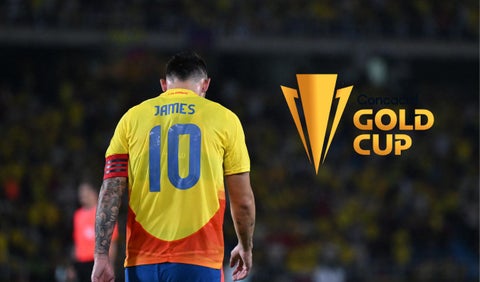 James Rodríguez y logo Copa Oro
