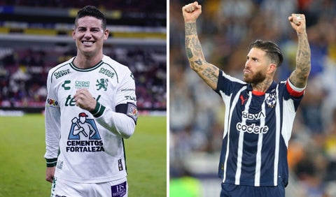 James Rodríguez y Sergio Ramos, futbolistas