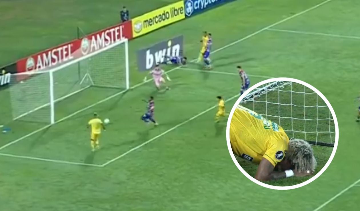 Kevin Londoño erró el gol que le hubiera dado la victoria a Bucaramanga en Libertadores
