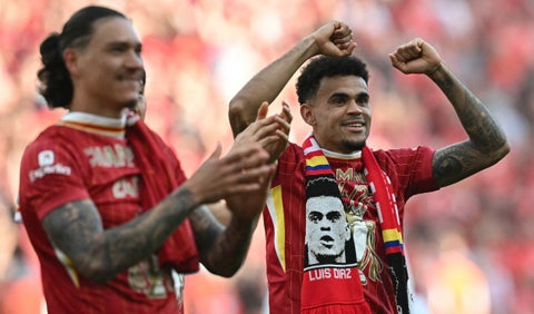 Luis Díaz en el Liverpool campeón de la Premier League