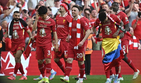 Luis Díaz, campeón con el Liverpool