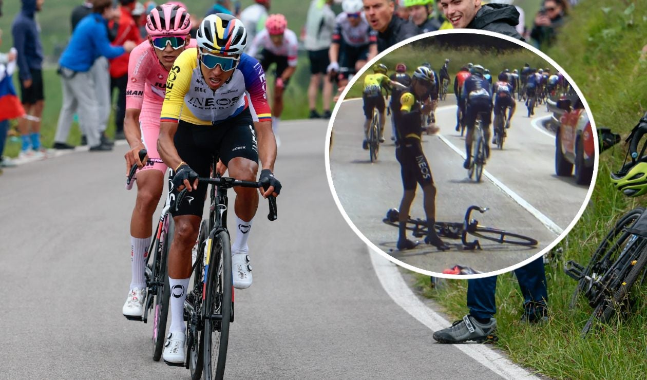Egan Bernal sufrió caída en la etapa 16 del Giro de Italia