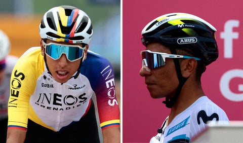 Egan Bernal y Nairo Quintana en el Giro de Italia 2025
