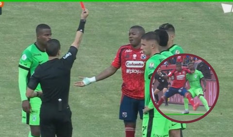 Francisco Chaverra expulsado en el clásico ante Nacional