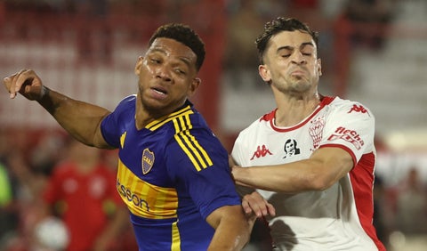 Frank Fabra en la Liga de Argentina con Boca Juniors vs Huracán