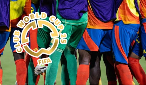 Futbolistas y logo Mundial de Clubes