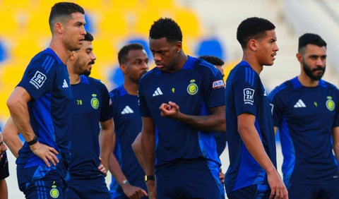 Jhon Jáder Durán, jugador del Al Nassr en el entrenamiento del club con Cristiano Ronaldo