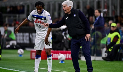 Juan Guillermo Cuadrado en el Atalanta de Bérgamo con Gian Piero Gasperini