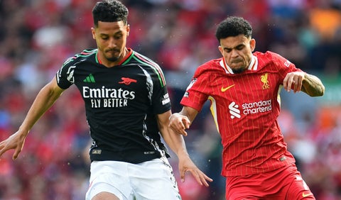 Luis Díaz con el Liverpool vs Arsenal en la Premier League