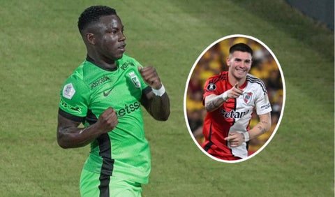 Marino Hinestroza y Franco Mastantuono, futbolistas