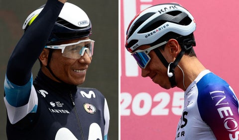 Nairo Quintana y Egan Bernal en el Giro de Italia 2025