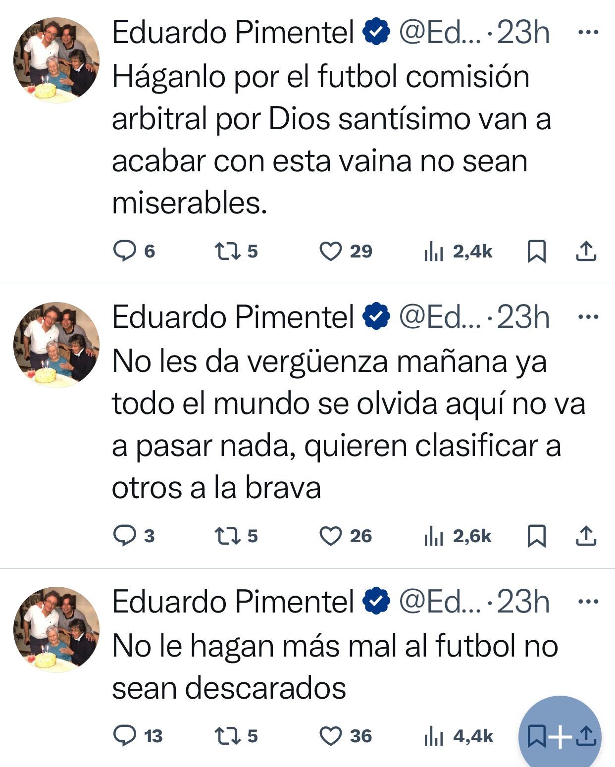 Protesta de Eduardo Pimentel