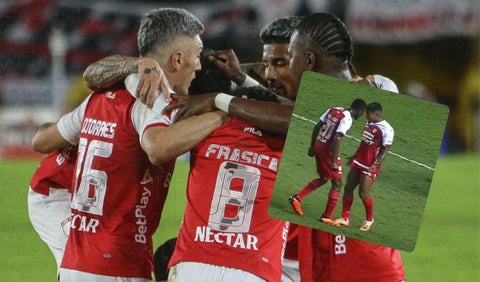 Fuerte pelea entre jugadores de Santa Fe termina en expulsión