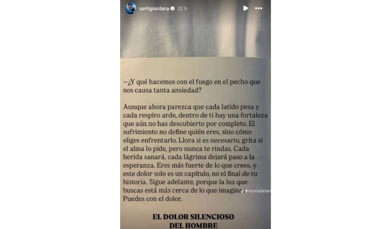 Mensaje de Santiago Giordana con Millonarios