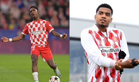 Yaser Asprilla y Jhon Solís con el Girona de España