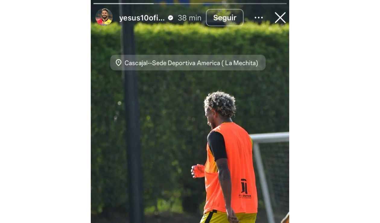 Yesus Cabrera entrenando en América de Cali