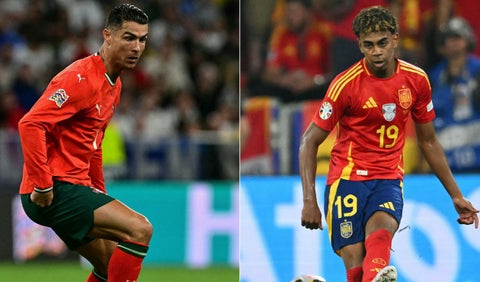Cristiano Ronaldo y Lamine Yamal