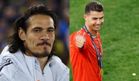 Edinson Cavani y Cristiano Ronaldo