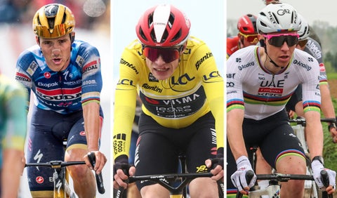 Pogacar, Vingegaard y Evenepoel