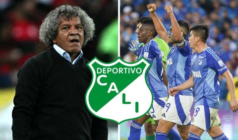 Alberto Gamero, jugadores de Millonarios y escudo del Cali