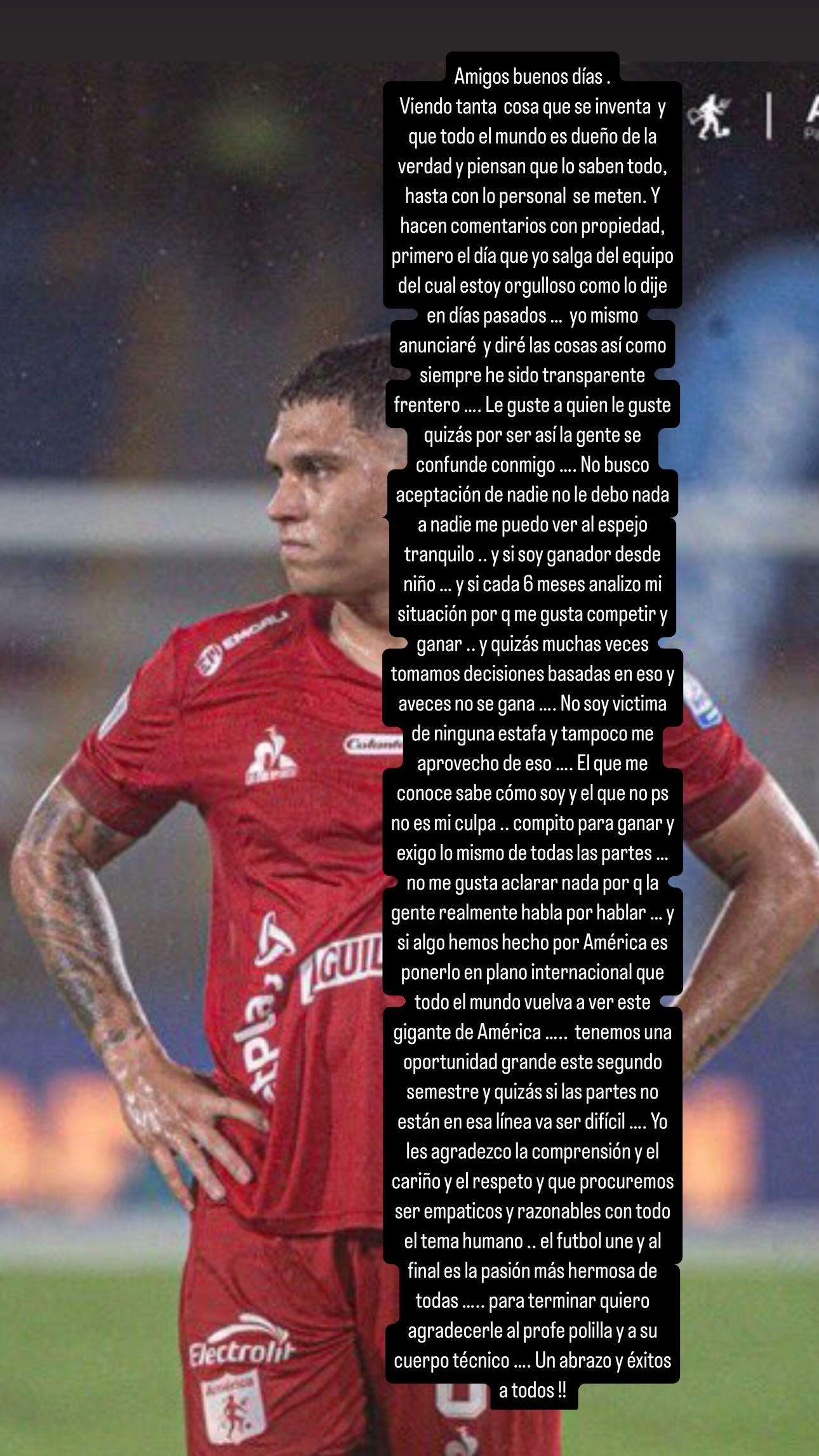 Juan Fernando Quintero rompió el silencio