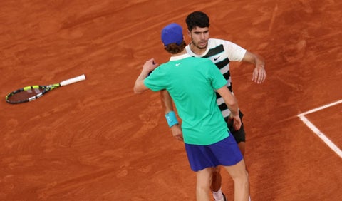 Jannik Sinner y Carlos Alcaraz, tenistas