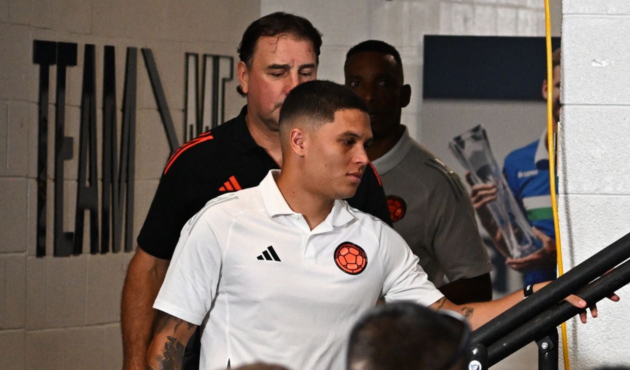 Néstor Lorenzo y Juan Fernando Quintero con la selección Colombia