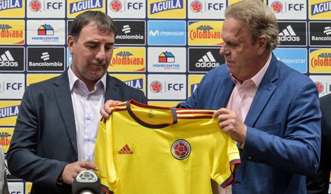 Ramón Jesurún y Néstor Lorenzo con la selección Colombia