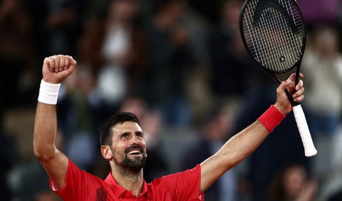 Novak Djokovic en el Roland Garros