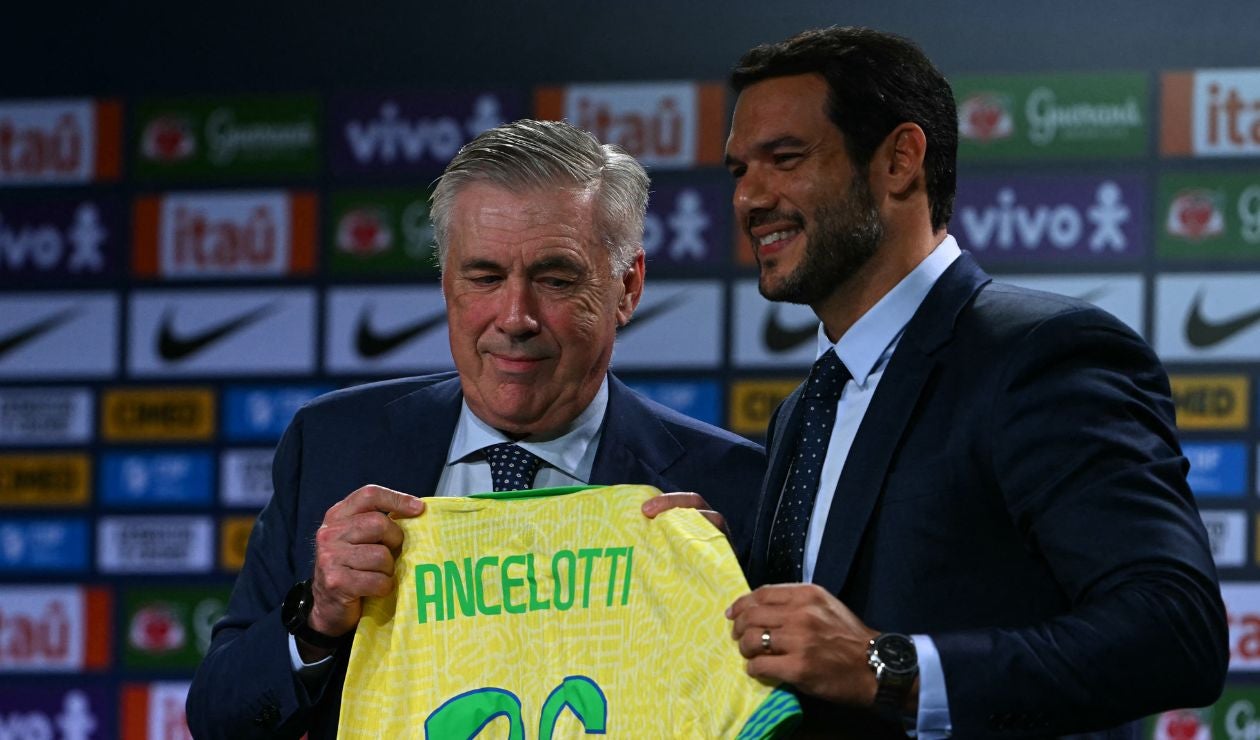 Carlos Ancelotti con la selección de Brasil