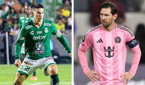 James Rodríguez y Lionel Messi, futbolistas