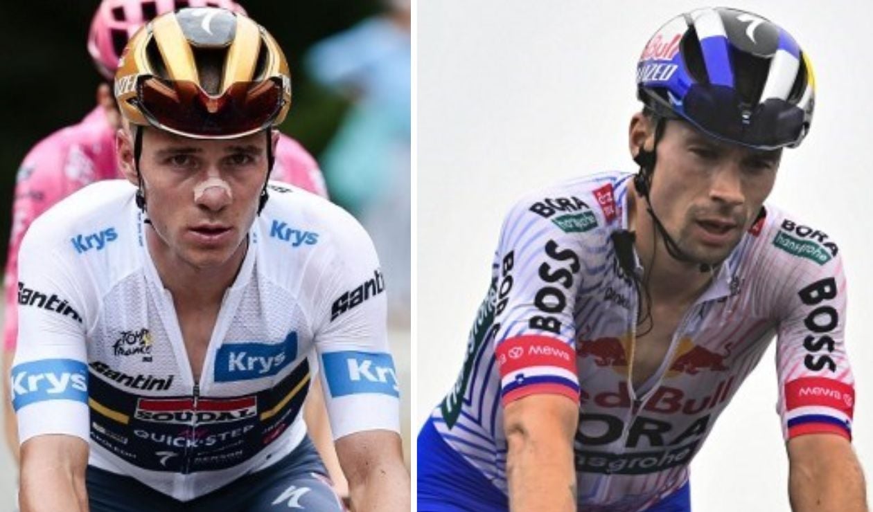 Remco Evenepoel y Primoz Roglic