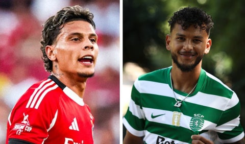 Richard Ríos y Luis Javier Suárez, futbolistas colombianos