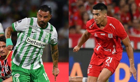Futbolistas de Atlético Nacional y América de Cali