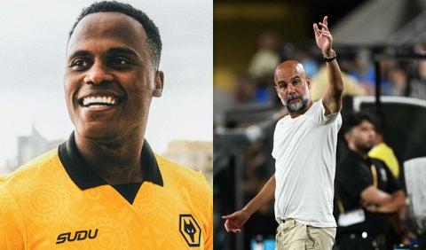 Jhon Arias y Pep Guardiola