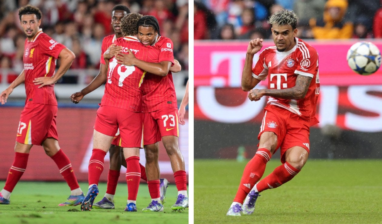 Jugadores de Liverpool y Luis Díaz en el Bayern Múnich